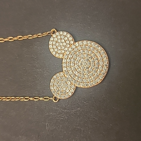 Rose Gold & Cubic Zirconia Mickey Mouse Necklace - Picture 1 of 9